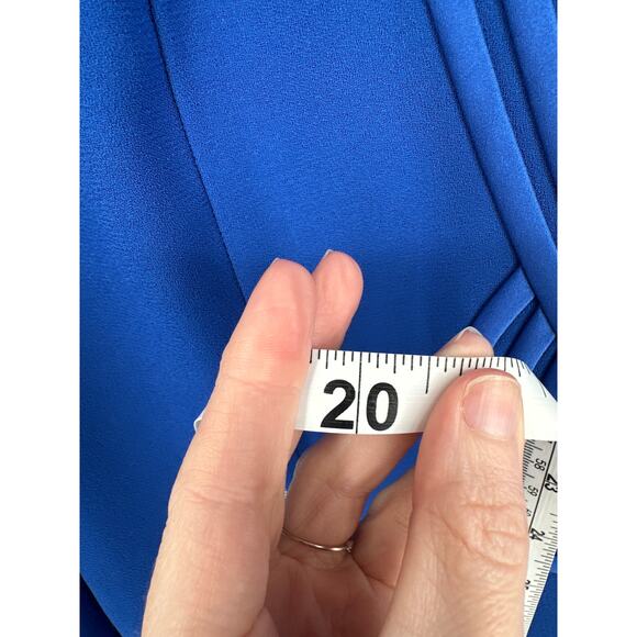 80s Vintage Jacket Womens Medium Blue Cobalt Satin Trim Snap Front Retro 90s - Picture 9 of 11